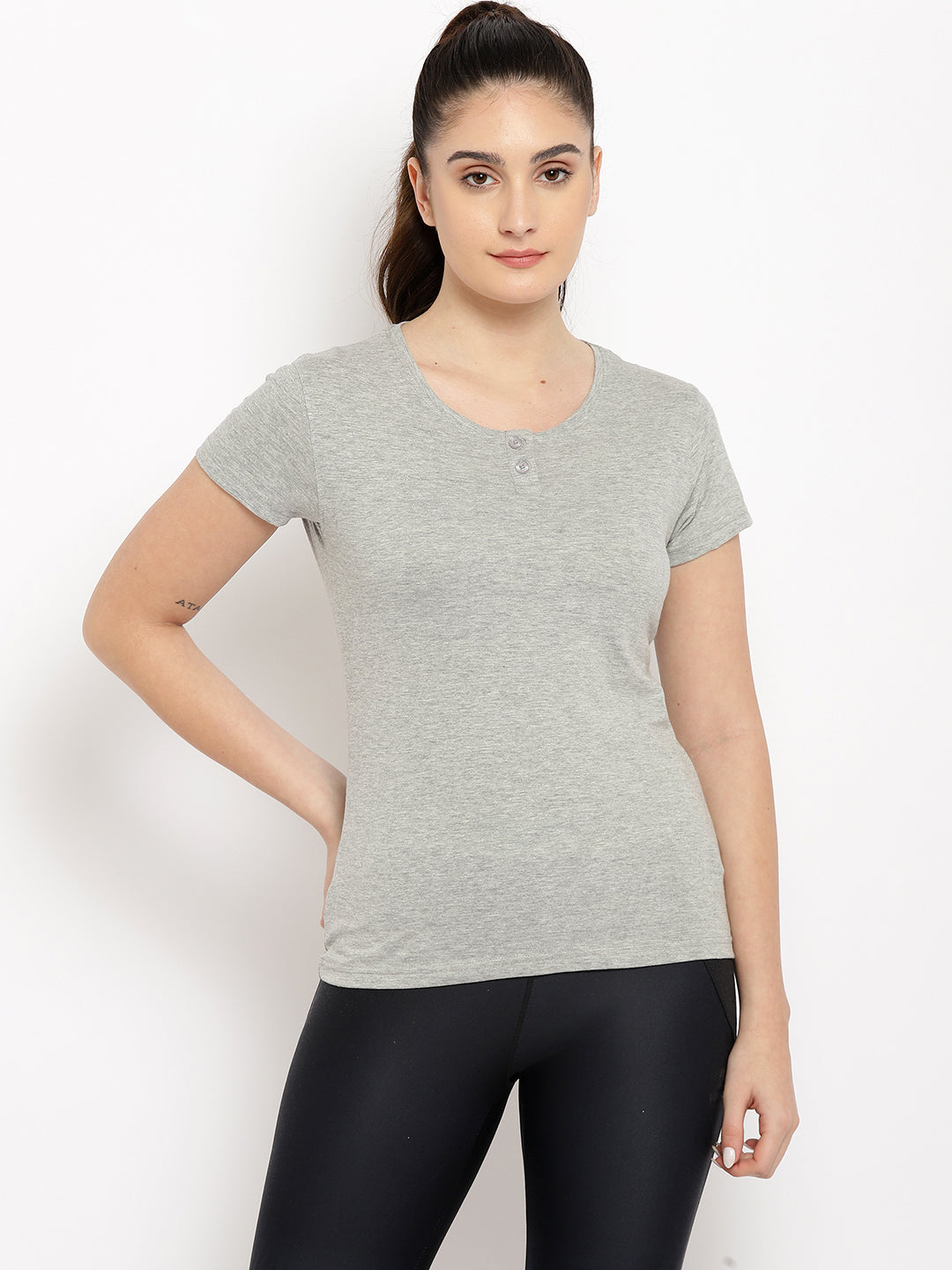 Appulse Women's Short Sleeve Henley T-Shirt | Women | Premium Cotton | Activewear | Athleisure