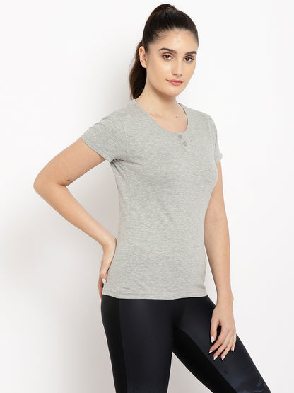 Appulse Women's Short Sleeve Henley T-Shirt | Women | Premium Cotton | Activewear | Athleisure