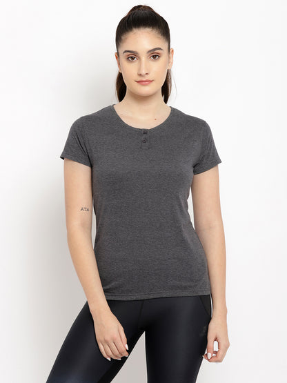 Appulse Women's Short Sleeve Henley T-Shirt | Women | Premium Cotton | Activewear | Athleisure