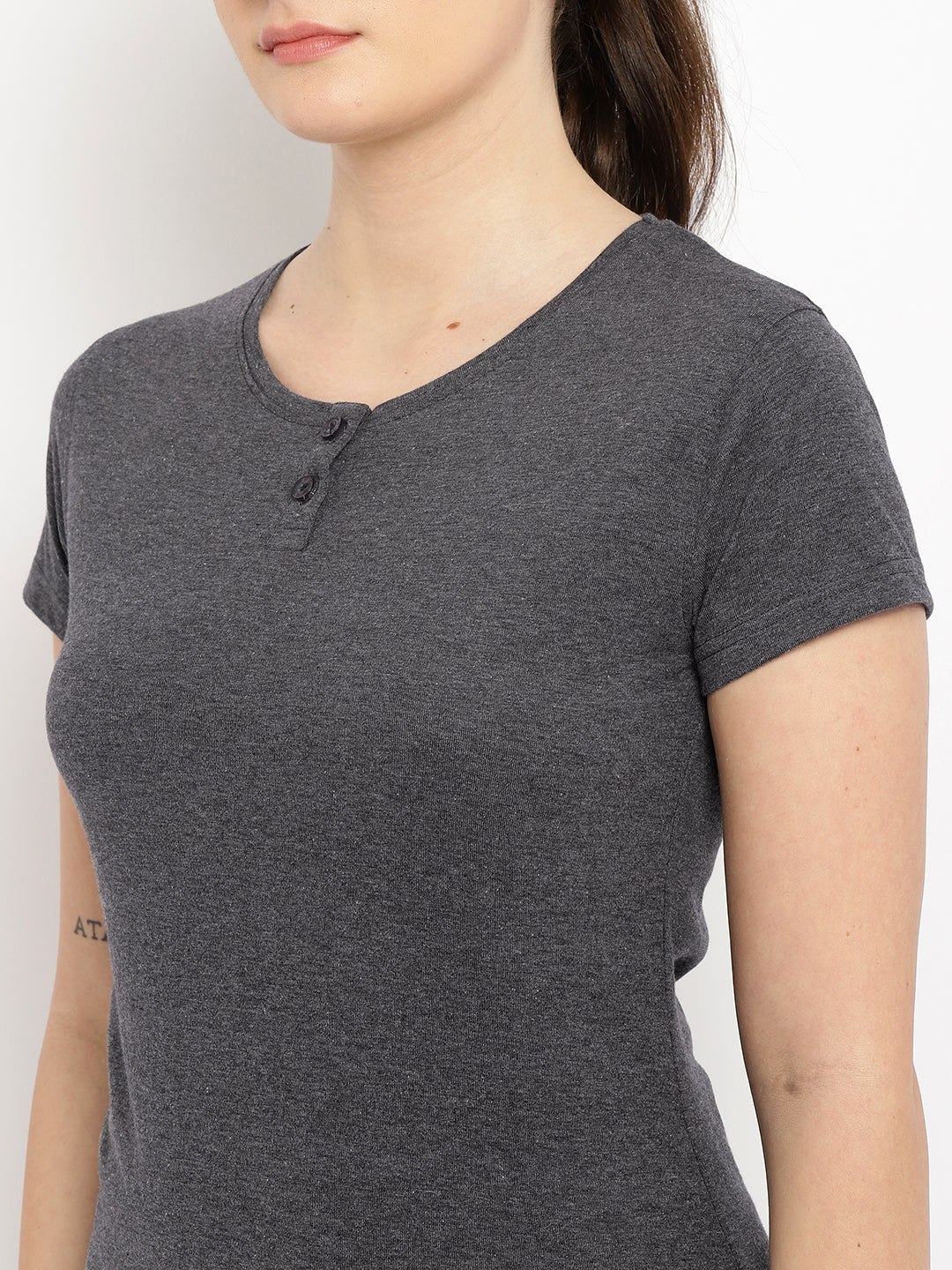 Appulse Women's Short Sleeve Henley T-Shirt | Women | Premium Cotton | Activewear | Athleisure