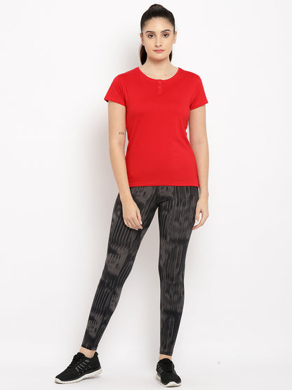 Appulse Women's Short Sleeve Henley T-Shirt | Women | Premium Cotton | Activewear | Athleisure