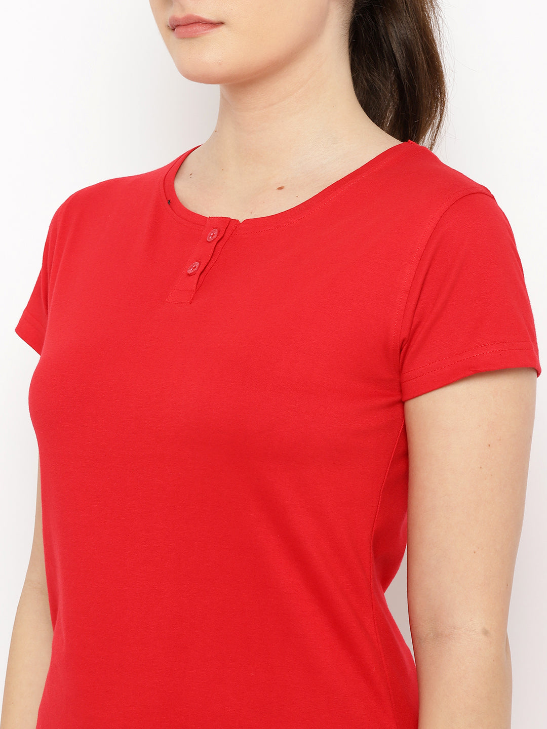 Appulse Women's Short Sleeve Henley T-Shirt | Women | Premium Cotton | Activewear | Athleisure