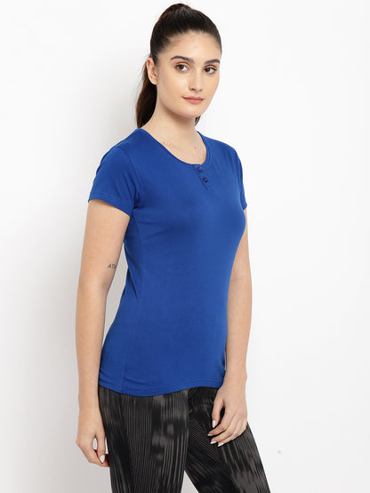 Appulse Women's Short Sleeve Henley T-Shirt | Women | Premium Cotton | Activewear | Athleisure