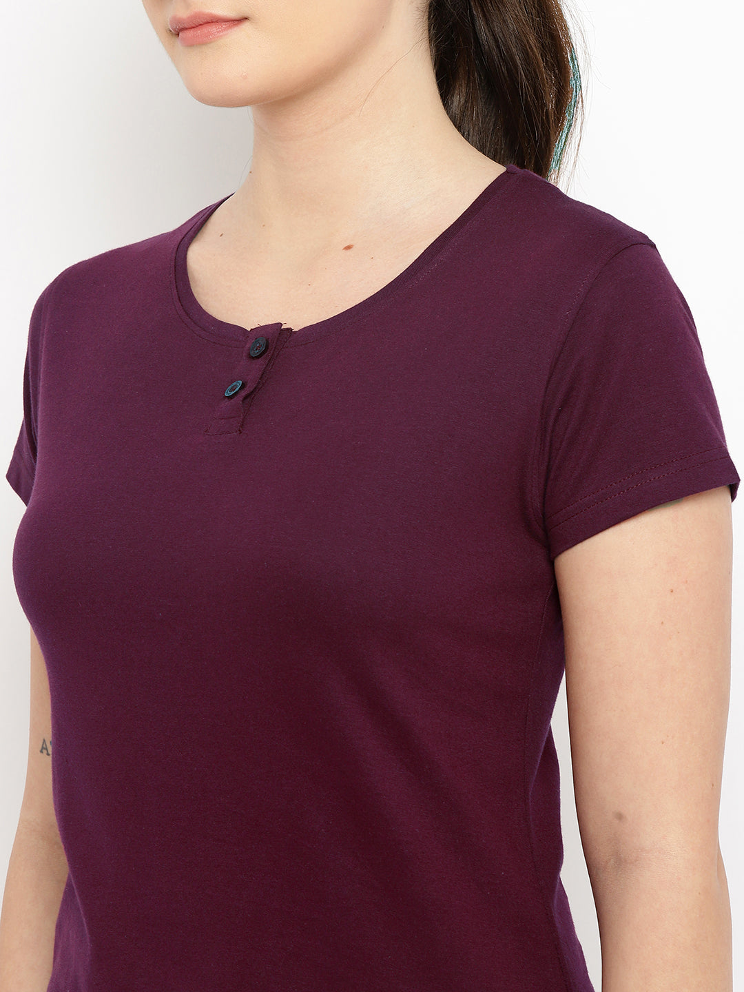 Appulse Women's Short Sleeve Henley T-Shirt | Women | Premium Cotton | Activewear | Athleisure