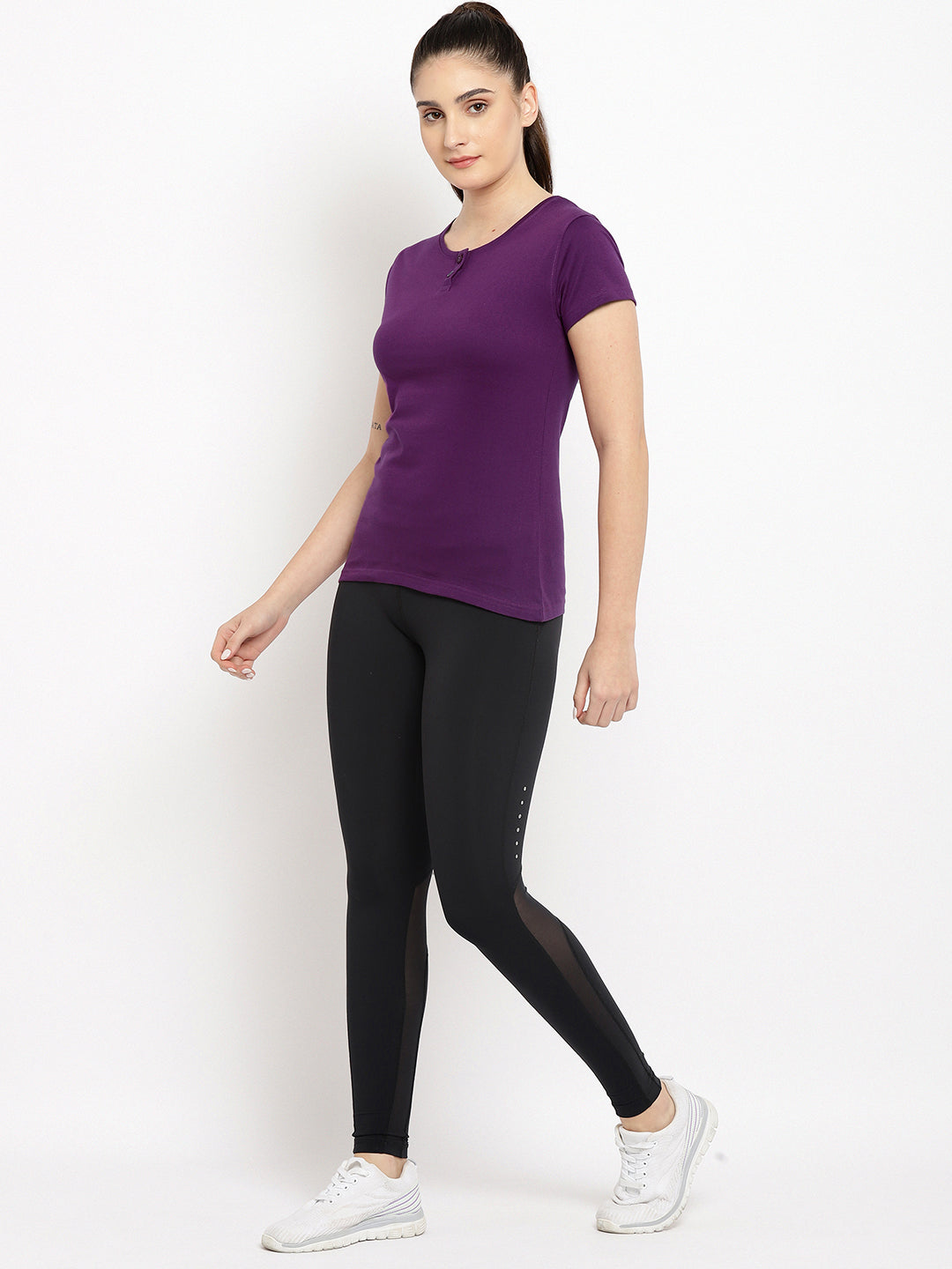 Appulse Women's Short Sleeve Henley T-Shirt | Women | Premium Cotton | Activewear | Athleisure