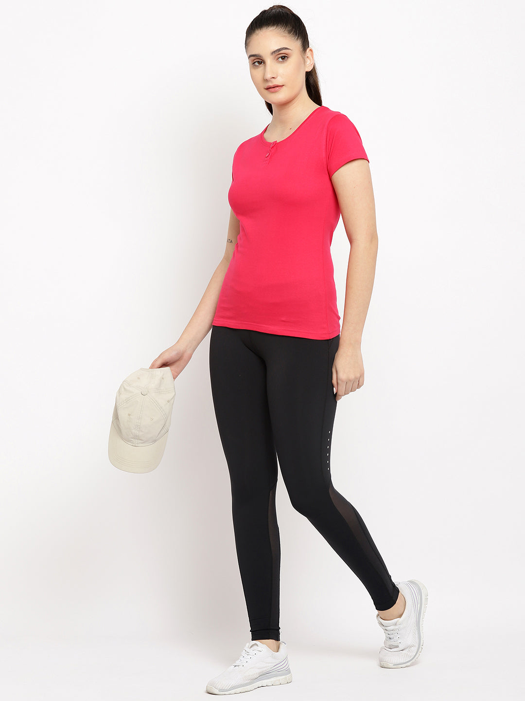 Appulse Women's Short Sleeve Henley T-Shirt | Women | Premium Cotton | Activewear | Athleisure