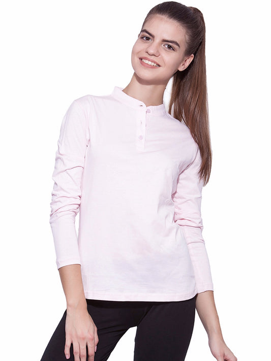 Appulse Women's Long Sleeve Mandarin Polo T-Shirt | Women | Premium Cotton | Activewear | Athleisure