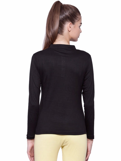 Appulse Women's Long Sleeve Mandarin Polo T-Shirt | Women | Premium Cotton | Activewear | Athleisure
