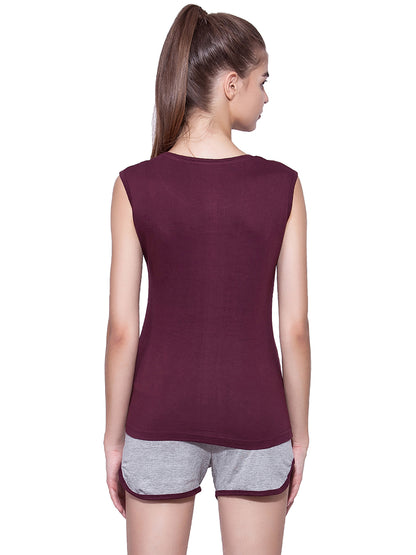 Appulse Women's Sleeveless Henley T-Shirt | Women | Premium Cotton | Activewear | Athleisure