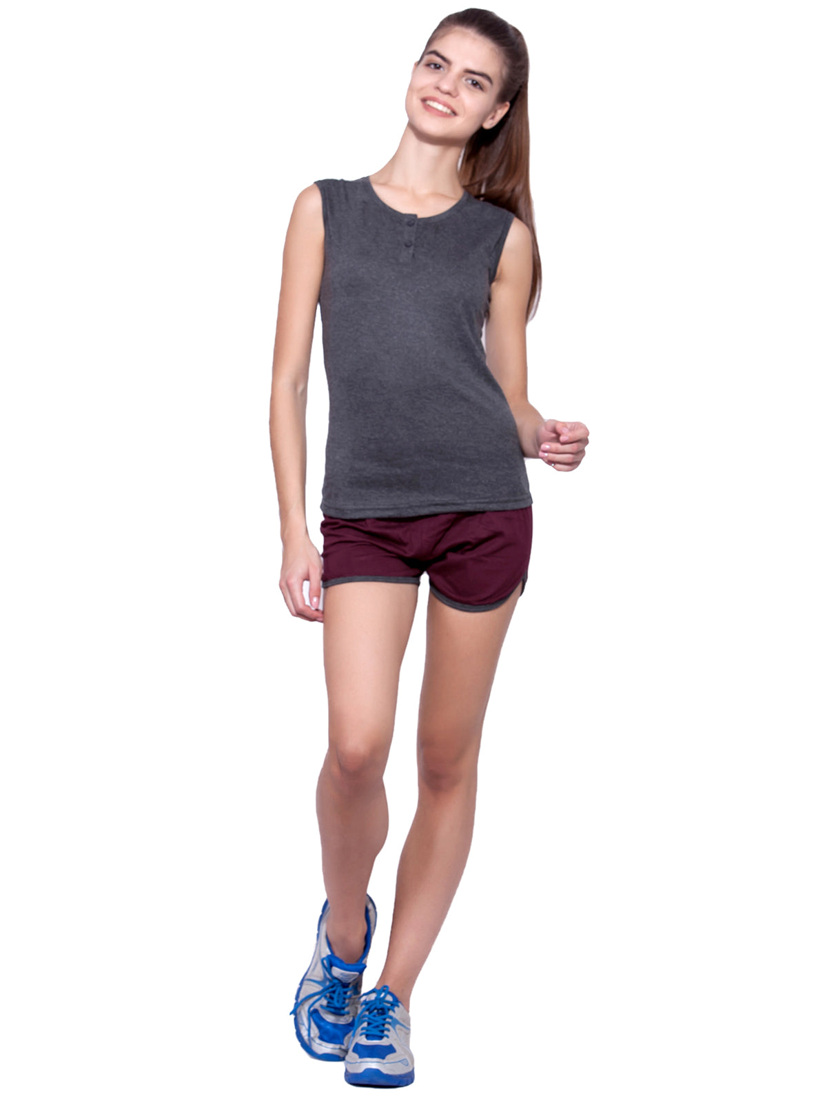 Appulse Women's Sleeveless Henley T-Shirt | Women | Premium Cotton | Activewear | Athleisure