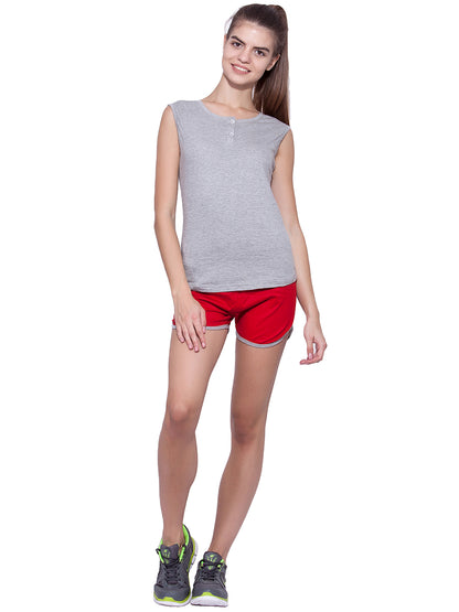 Appulse Women's Sleeveless Henley T-Shirt | Women | Premium Cotton | Activewear | Athleisure