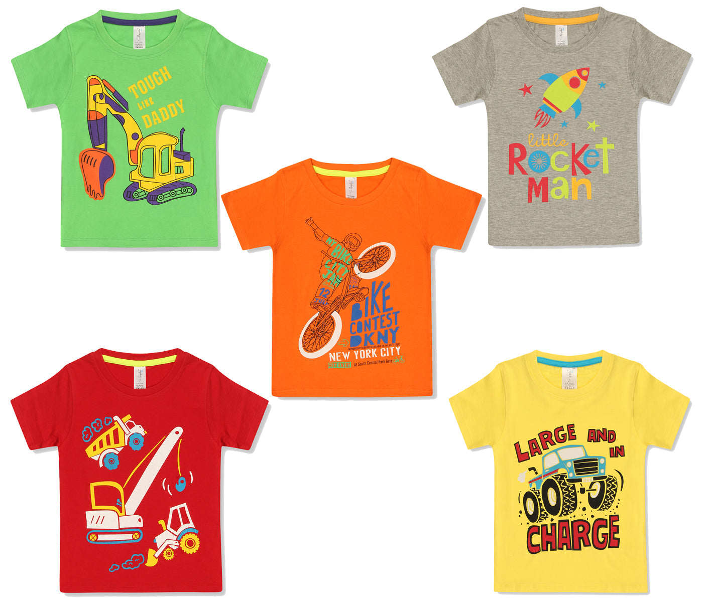 Ap'pulse Kids Tshirt(Boys - Pack of 5)