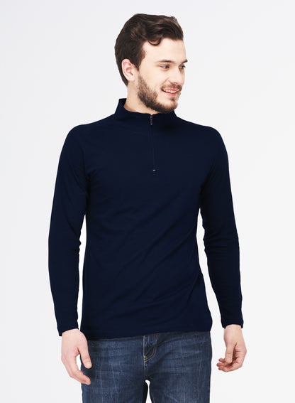 Appulse Men's 1/4 High Neck Zipper Raglan T-Shirt | Men | Premium Cotton | Activewear | Athleisure