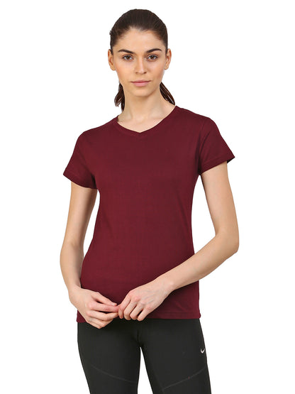 Appulse Women's Short Sleeve V neck T-Shirt | Women | Premium Cotton | Activewear | Athleisure