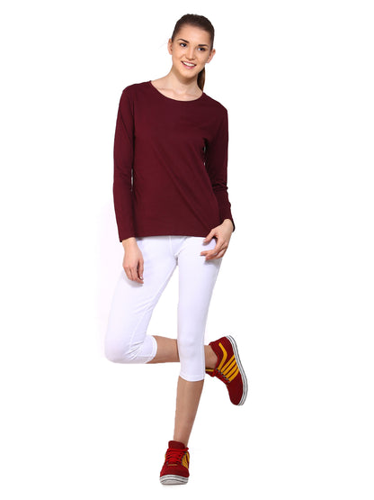 Appulse Women's Long Sleeve Round Neck T-Shirt | Women | Premium Cotton | Activewear | Athleisure