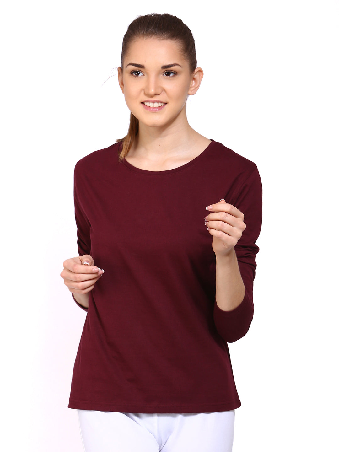 Appulse Women's Long Sleeve Round Neck T-Shirt | Women | Premium Cotton | Activewear | Athleisure