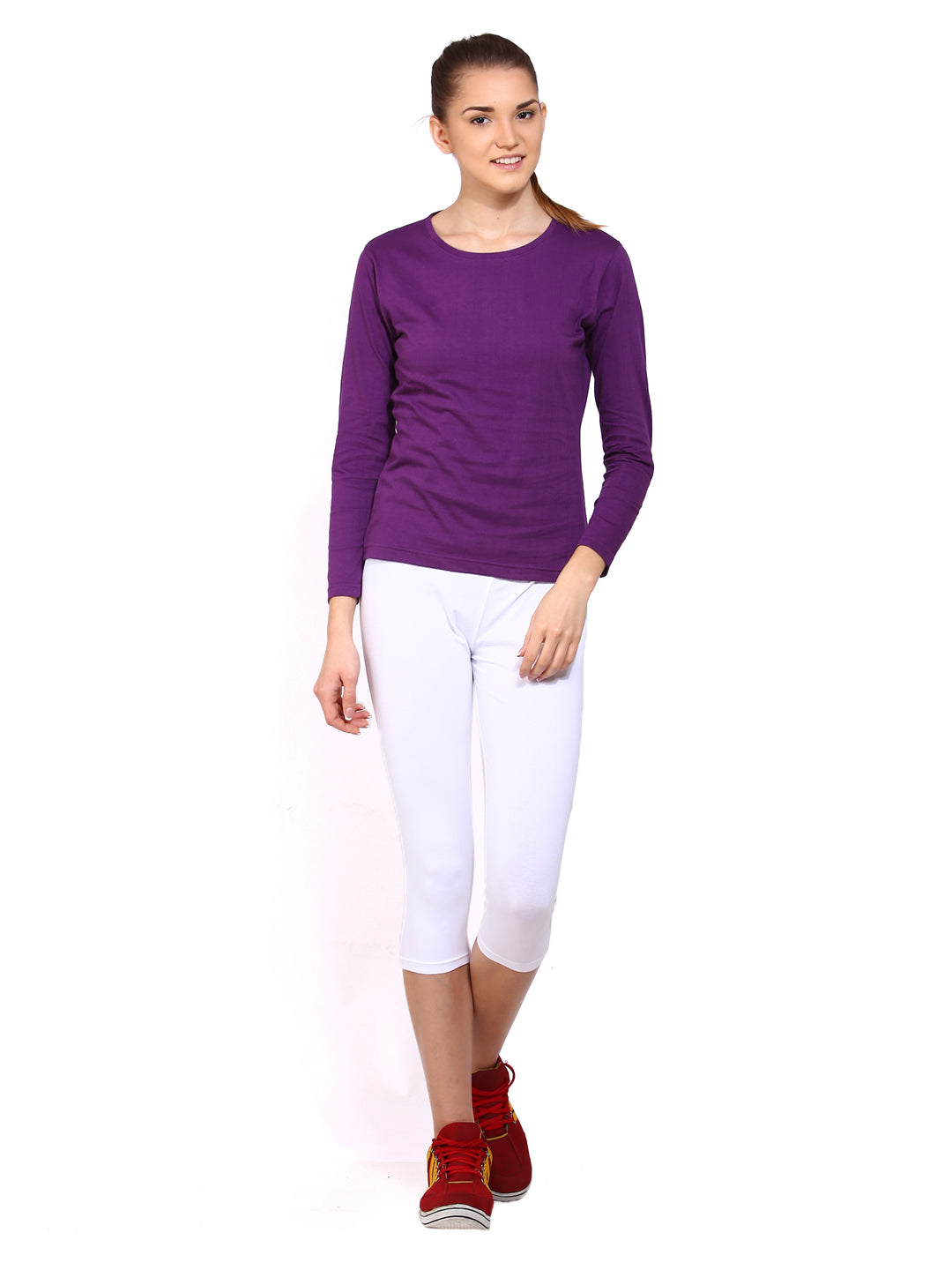 Appulse Women's Long Sleeve Round Neck T-Shirt | Women | Premium Cotton | Activewear | Athleisure