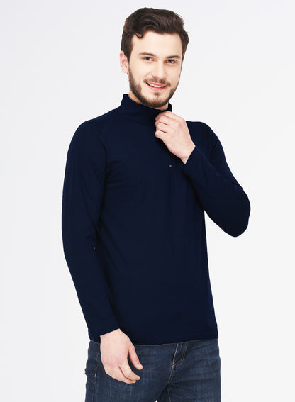Appulse Men's 1/4 High Neck Zipper Raglan T-Shirt | Men | Premium Cotton | Activewear | Athleisure