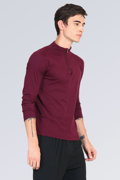 Appulse Men's 1/4 High Neck Zipper Raglan T-Shirt | Men | Premium Cotton | Activewear | Athleisure