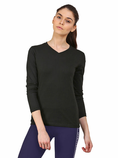Appulse Women's Long Sleeve V neck T-Shirt | Women | Premium Cotton | Activewear | Athleisure