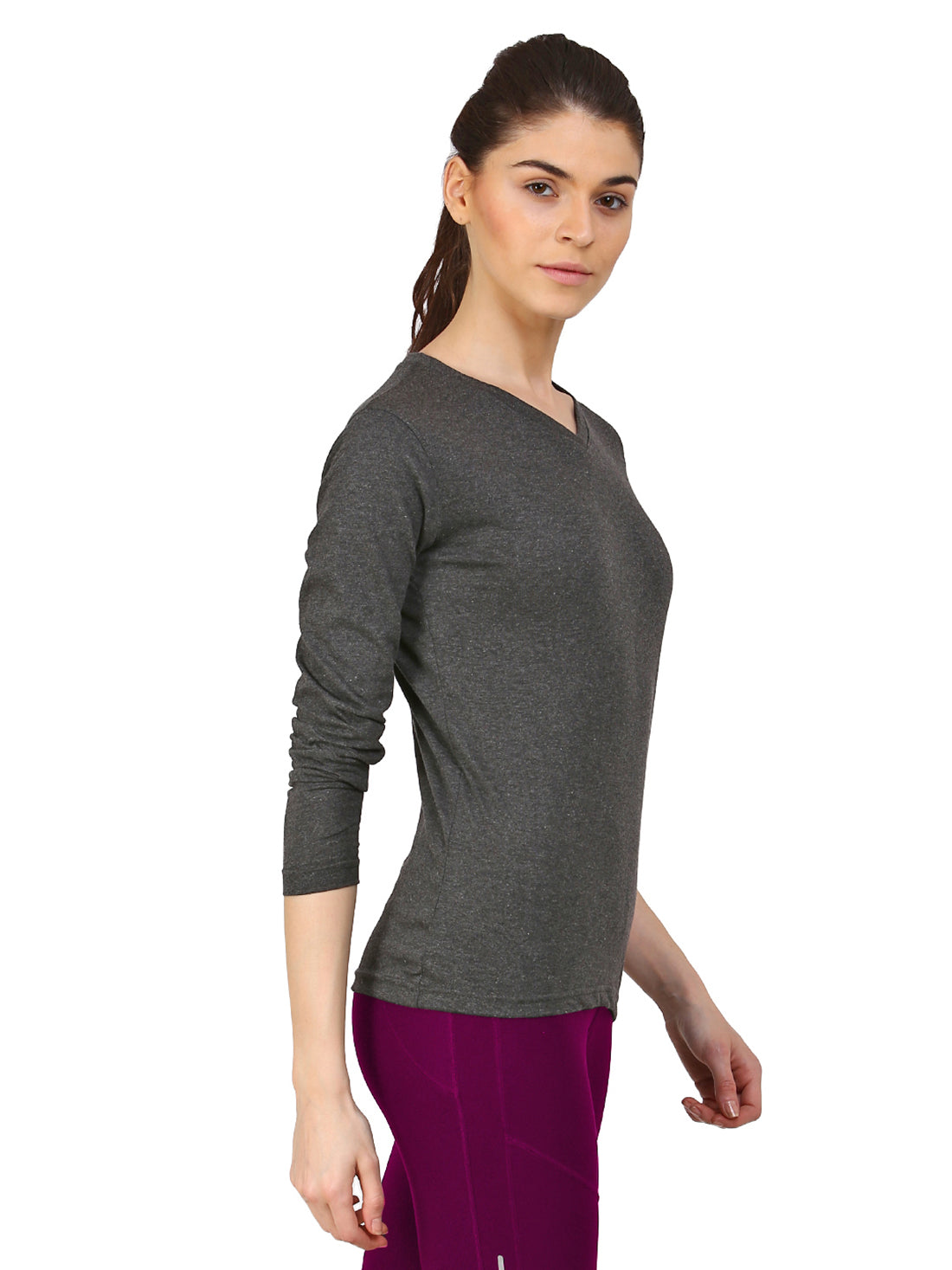 Appulse Women's Long Sleeve V neck T-Shirt | Women | Premium Cotton | Activewear | Athleisure