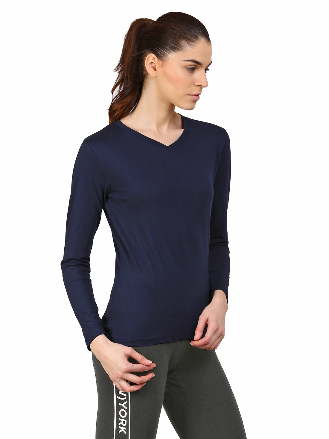Appulse Women's Long Sleeve V neck T-Shirt | Women | Premium Cotton | Activewear | Athleisure