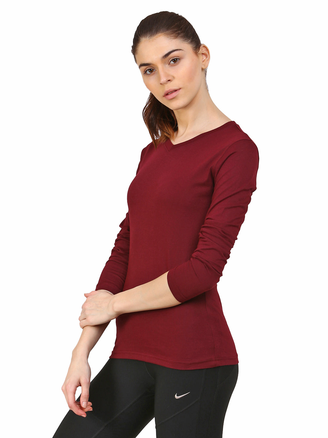 Appulse Women's Long Sleeve V neck T-Shirt | Women | Premium Cotton | Activewear | Athleisure