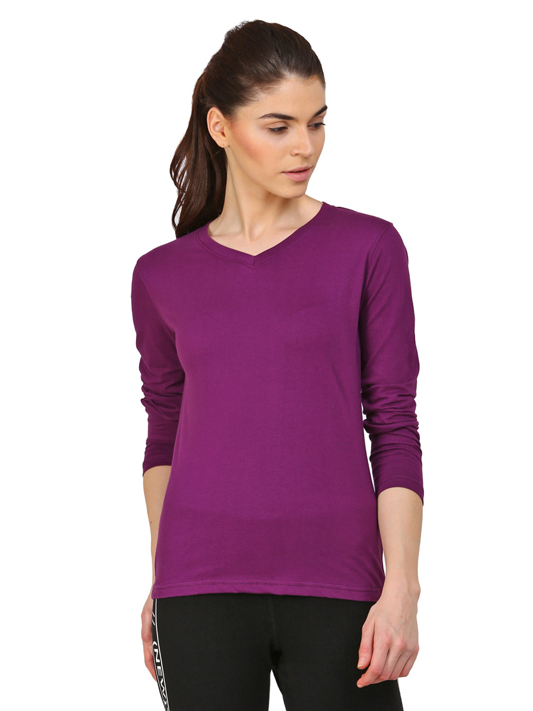 Appulse Women's Long Sleeve V neck T-Shirt | Women | Premium Cotton | Activewear | Athleisure