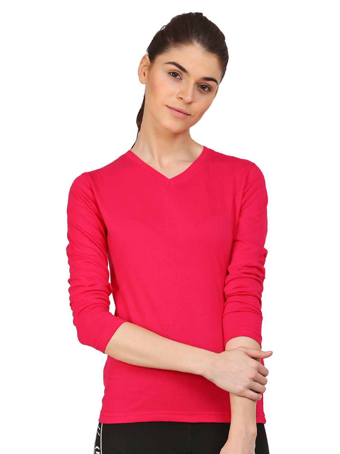 Appulse Women's Long Sleeve V neck T-Shirt | Women | Premium Cotton | Activewear | Athleisure