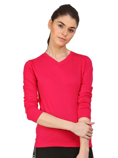 Appulse Women's Long Sleeve V neck T-Shirt | Women | Premium Cotton | Activewear | Athleisure
