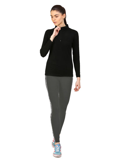Appulse Women's 1/4 Zip High Neck Raglan T-Shirt | Women | Premium Cotton | Activewear | Athleisure