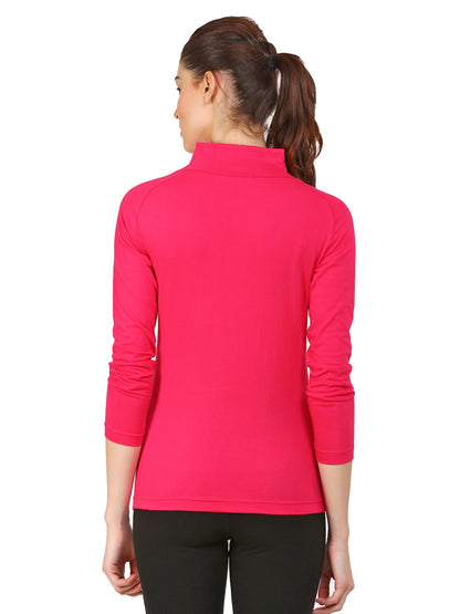 Appulse Women's 1/4 Zip High Neck Raglan T-Shirt | Women | Premium Cotton | Activewear | Athleisure