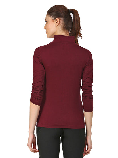 Appulse Women's 1/4 Zip High Neck Raglan T-Shirt | Women | Premium Cotton | Activewear | Athleisure