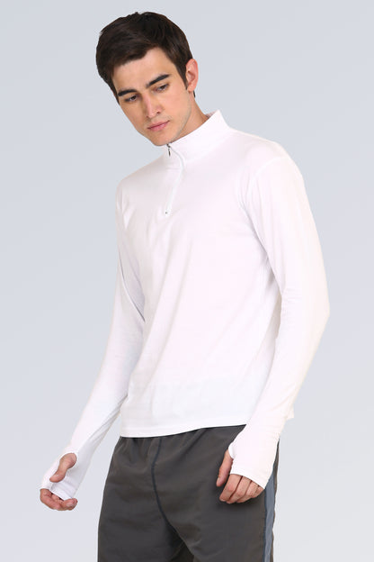 Appulse Men's 1/4 High Neck Zipper Thumb Hole T-Shirt | Men | Premium Cotton | Activewear | Athleisure