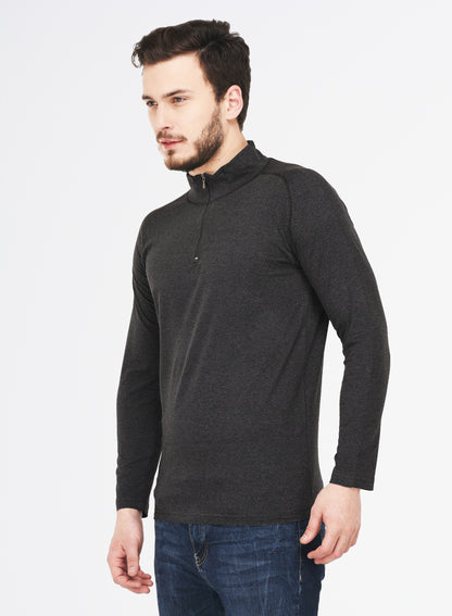 Appulse Men's 1/4 High Neck Zipper Raglan T-Shirt | Men | Premium Cotton | Activewear | Athleisure