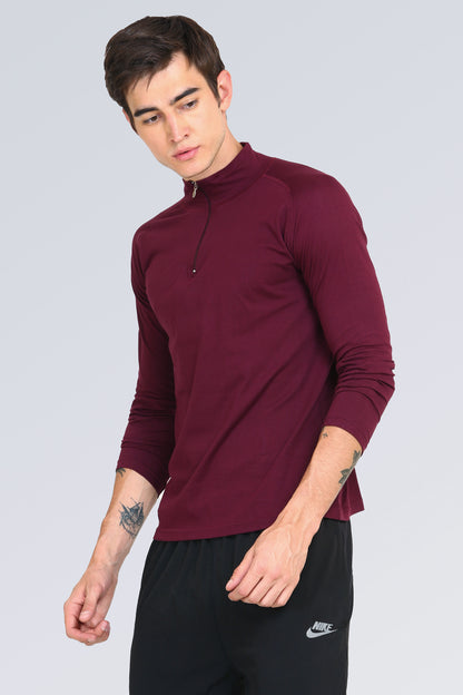 Appulse Men's 1/4 High Neck Zipper Raglan T-Shirt | Men | Premium Cotton | Activewear | Athleisure