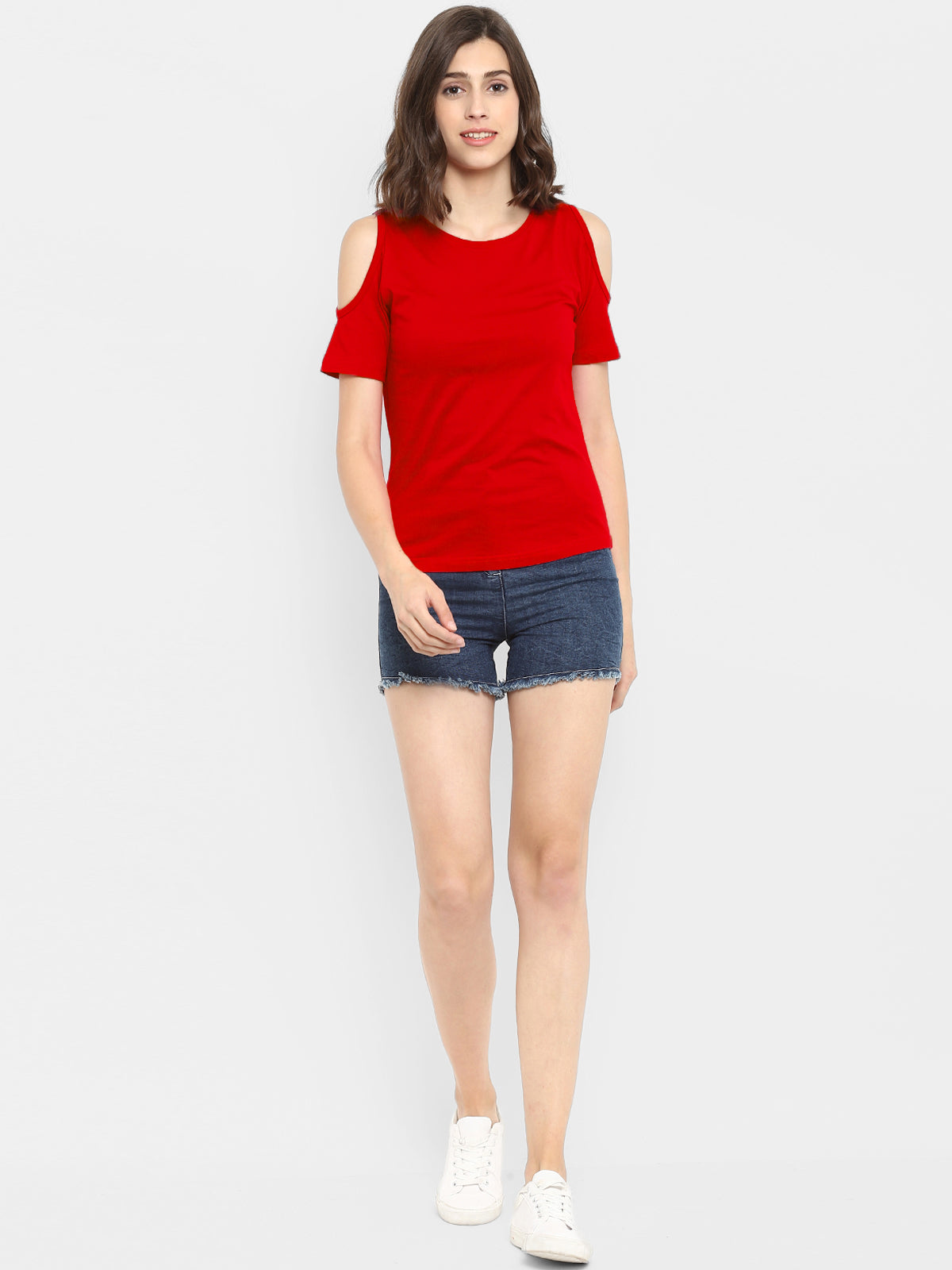 Appulse Women's Round Neck Cold Shoulder T-Shirt | Women | Premium Cotton | Activewear | Athleisure