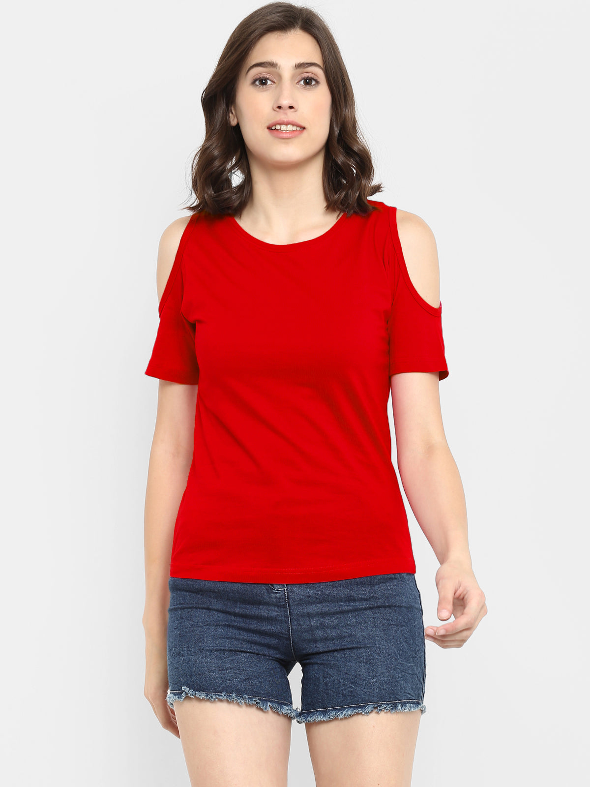 Appulse Women's Round Neck Cold Shoulder T-Shirt | Women | Premium Cotton | Activewear | Athleisure