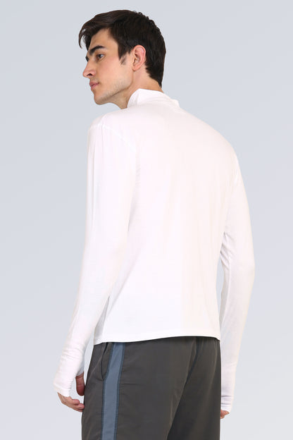 Appulse Men's 1/4 High Neck Zipper Thumb Hole T-Shirt | Men | Premium Cotton | Activewear | Athleisure