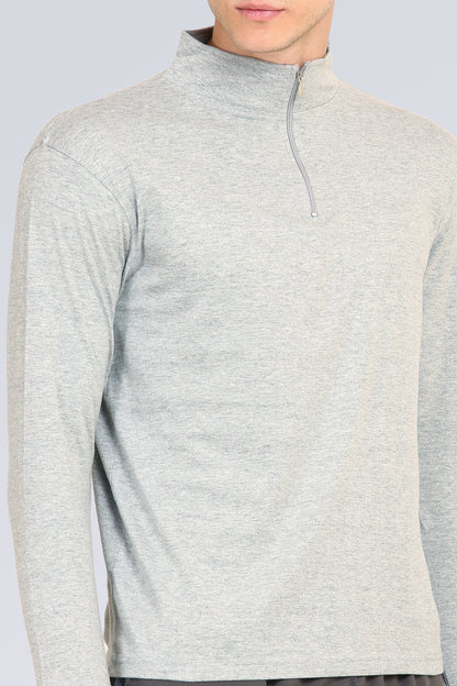 Appulse Men's 1/4 High Neck Zipper Thumb Hole T-Shirt | Men | Premium Cotton | Activewear | Athleisure