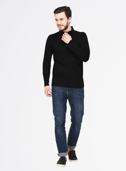 Appulse Men's 1/4 High Neck Zipper Raglan T-Shirt | Men | Premium Cotton | Activewear | Athleisure