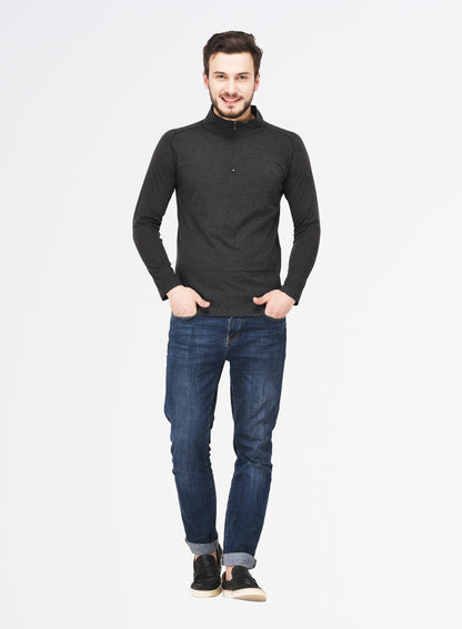 Appulse Men's 1/4 High Neck Zipper Raglan T-Shirt | Men | Premium Cotton | Activewear | Athleisure