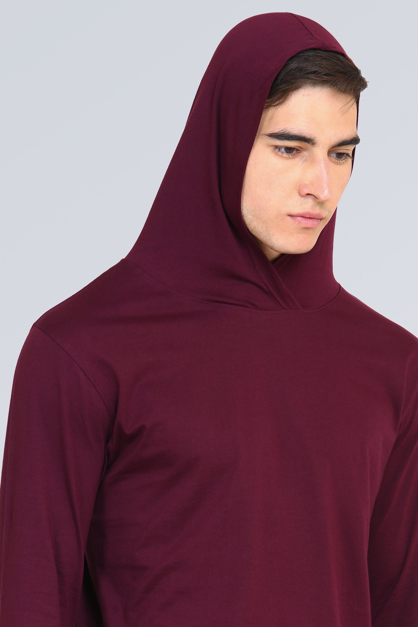 Ap'pulse Men's Hooded Thumbopen Tshirt