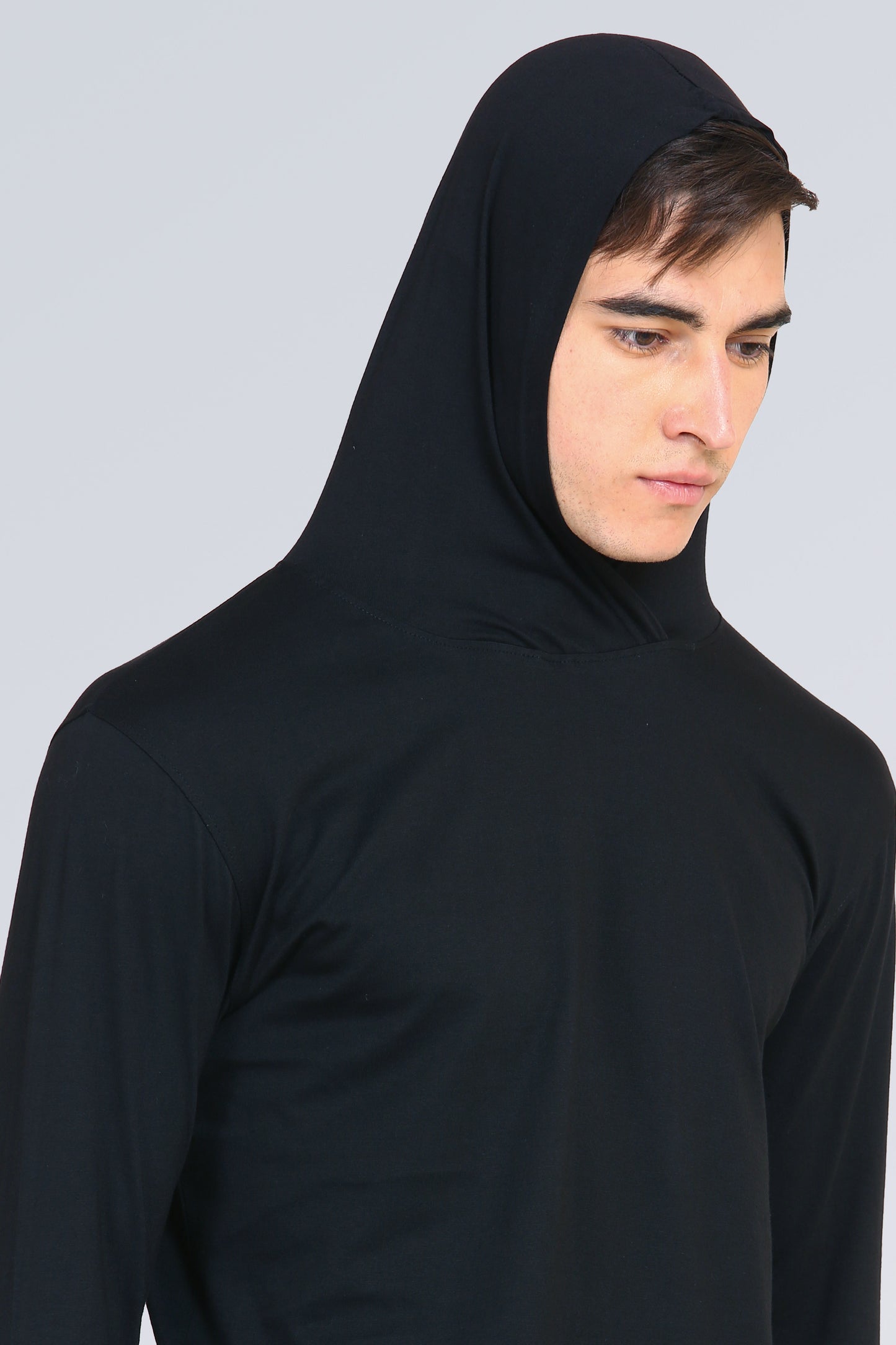 Ap'pulse Men's Hooded Thumbopen Tshirt