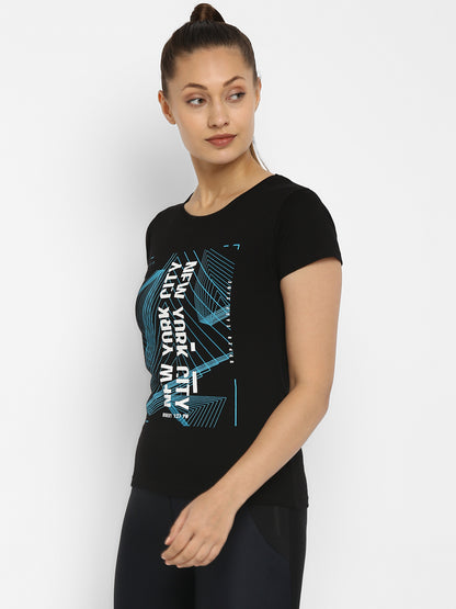 Appulse Women's Printed Sport T-Shirt | Women | Premium Cotton | Activewear | Athleisure