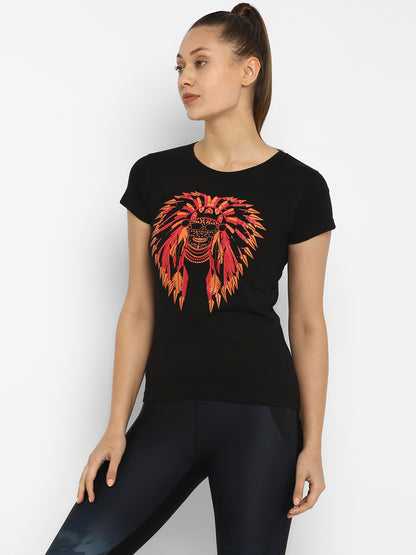 Appulse Women's Printed Sport T-Shirt | Women | Premium Cotton | Activewear | Athleisure