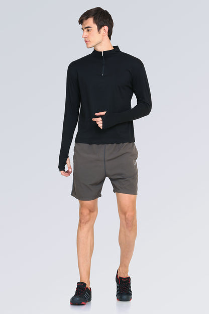 Appulse Men's 1/4 High Neck Zipper Thumb Hole T-Shirt | Men | Premium Cotton | Activewear | Athleisure