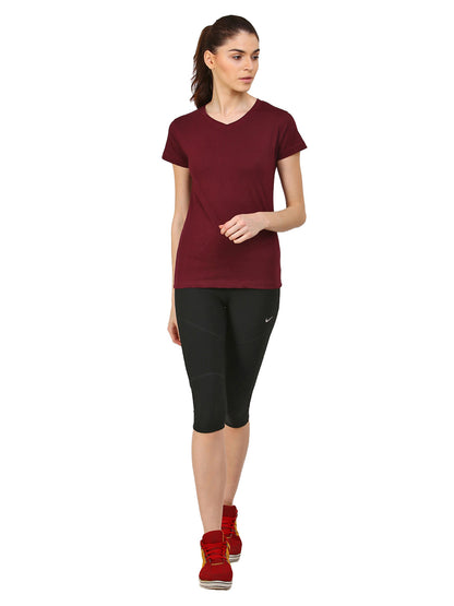 Appulse Women's Short Sleeve V neck T-Shirt | Women | Premium Cotton | Activewear | Athleisure