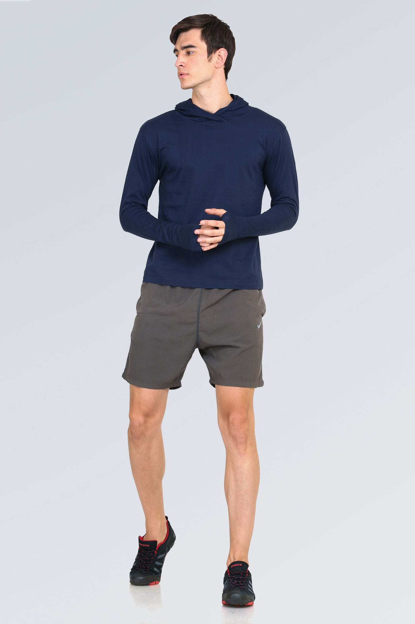 Ap'pulse Men's Hooded Thumbopen Tshirt