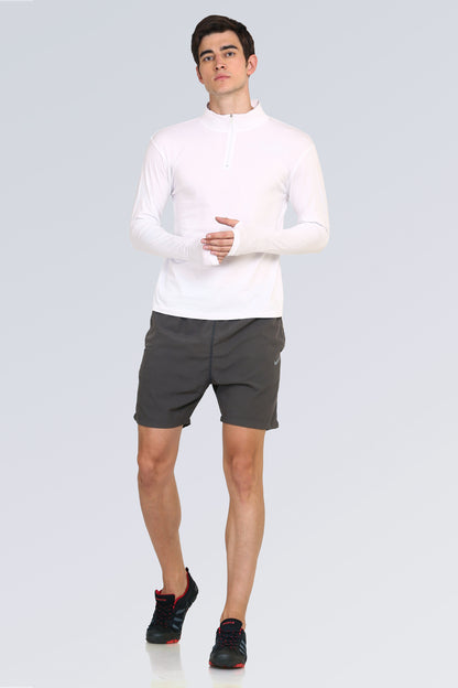 Appulse Men's 1/4 High Neck Zipper Thumb Hole T-Shirt | Men | Premium Cotton | Activewear | Athleisure